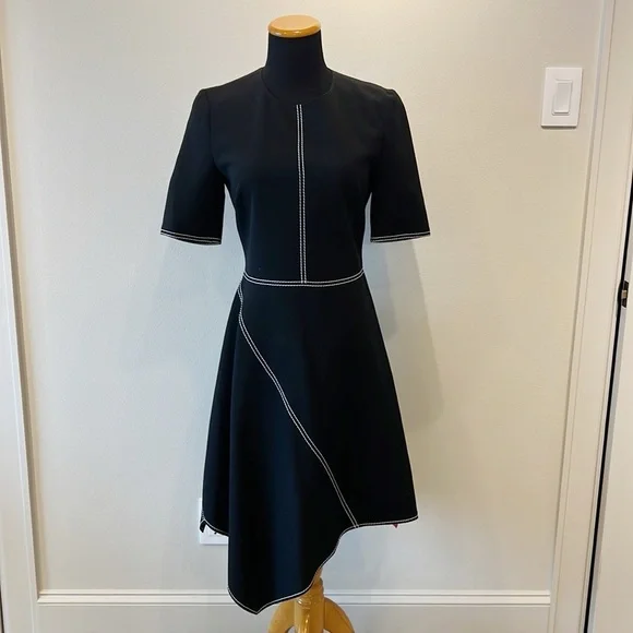 NWT Stella McCartney Asymmetric Top-Stitched Dress - Picture 3 of 15
